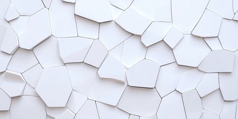 Abstract architectural design with irregular white tiles creating a unique surface.
