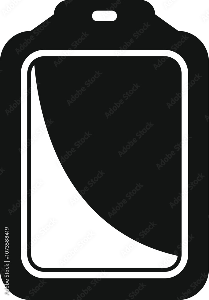 Poster simple black and white icon of a smartphone screen with a partial image displayed, encased in a prot