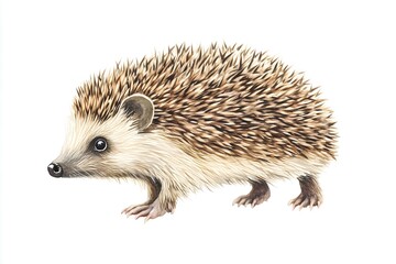 Fototapeta premium A watercolor painting of a cute hedgehog on a white background