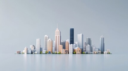 Obraz premium city skyline with skyscrapers