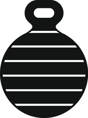 Black fitness ball with handle, ideal for exercising, rehabilitation, and physical therapy