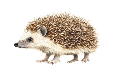 Fototapeta premium A watercolor of an adorable hedgehog isolated on a white background