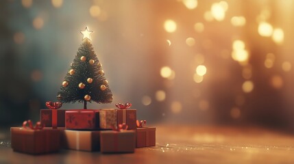 Christmas themed poster, space for text. 