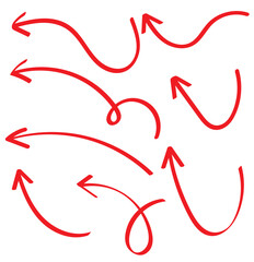 Collection of directional arrows in hand-drawn doodle style