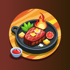 grilled tomahawk steak clipart