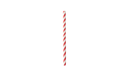Paper straw with stripes transparent background