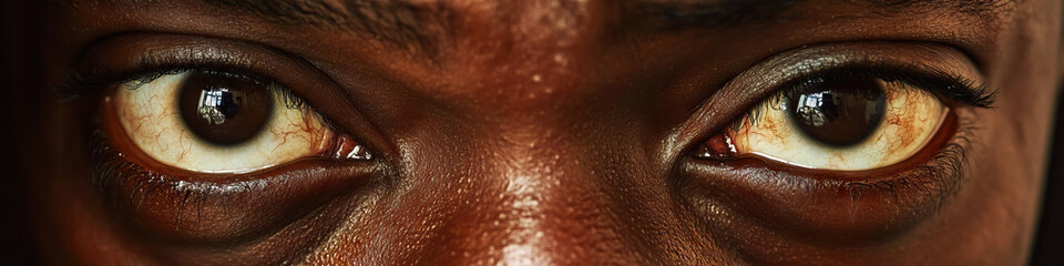 Fototapeta premium Trembling Fear: A close-up of an anxious expression, emphasizing the depth of fear and unease.