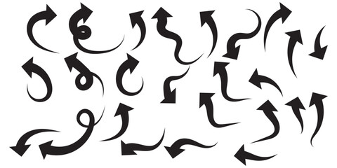 Doodles of different arrow heads illustration