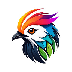Fototapeta premium A colorful bird head logo with a colorful design on it