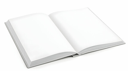 Blank open book isolated on white background.