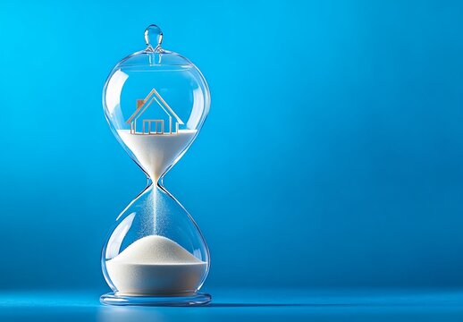 Hourglass with House Shape in Sand