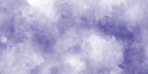 abstract resembling a celestial nebula or galaxy, perfect for invitation background or wallpaper, Blue sky background with white clouds, Purple Watercolor Painting Background .