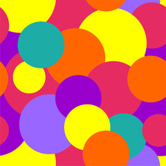 Seamless colorful multicolor art decor wallpaper print pattern with circles background for paper, textile, pck etc abstract geometry vector illustration endless 