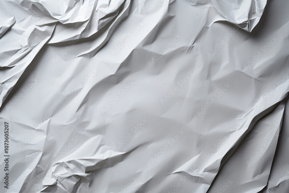 Poster crumpled gray paper texture with soft shadows and depth