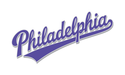 Philadelphia calligraphy text design vector illustration