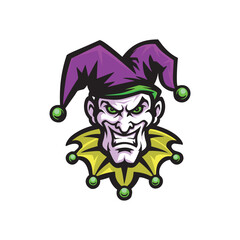 Head of an evil clown. vector illustration on white background