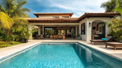 Fototapeta premium Tropical Luxury Villa with Pool
