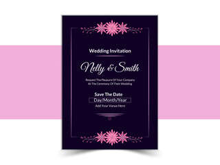 Wedding invitation save the date card flourishes ornaments and Vector illustration. Invitation card, party celebration.