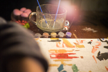 painting by numbers, a hobby for adults and children