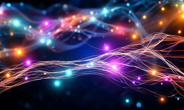 Technology theme optical fiber macro close-up