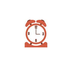 Vector illustration of a classic alarm clock with a simple, modern design on a white background. Perfect for time-related graphics, educational materials, or office and home decor visuals