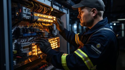Obraz premium welder working in factory