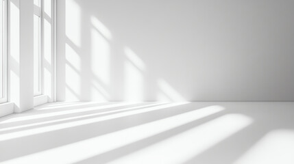 Fototapeta premium Clean white background with subtle shadows, minimal design, isolated on white background