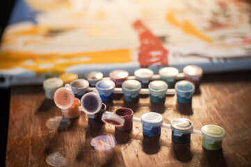 painting by numbers, a hobby for adults and children