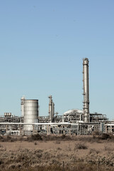 Industrial facilities of the Argentine petrochemical industry, Patagonia, Argentina.