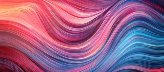 Obraz premium A vibrant abstract design with flowing waves in shades of pink and blue.