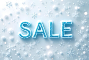 Frosty Christmas Sale with Snowflakes