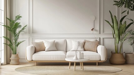 Fototapeta premium Modern Minimalist Living Room