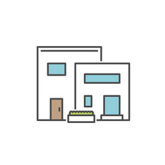 シンプルでモダンな住宅のアイコンのベクターイラスト