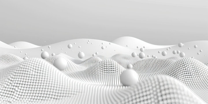 A scatter plot's dots dot the landscape, connecting data points. (Monochrome)
