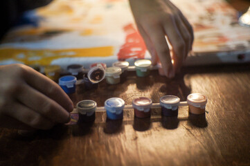 painting by numbers, a hobby for adults and children