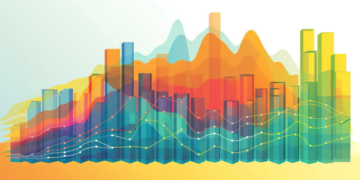A histogram stacks bars, revealing the distribution of data in a clear visual. (Color-coded)