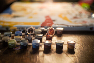 painting by numbers, a hobby for adults and children