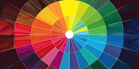 Obraz premium A color wheel divided into wedges, with each wedge representing a different concept and its corresponding hue.
