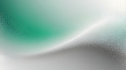 Neon Emerald Green, Antique Silver, White glowing gradient background, a soft grainy noise texture with shimmering highlights and Smooth Transitions for a dynamic effect