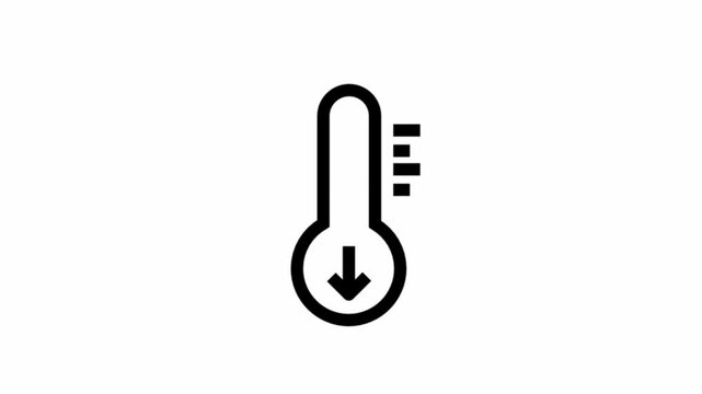 Modern falling temperature animated icon - weather and nature environment icon design