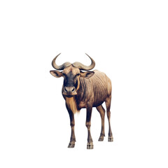 Realistic Illustration of a Standing Bull Animal