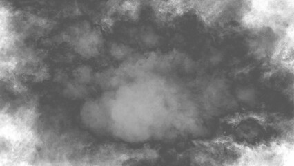 Abstract aromatherapy black smoke isolated white background. Steam Mist Fog and Dust Particles. Modern Dark and Dramatic Storm with gray smoky clouds.