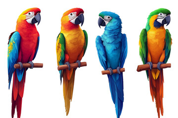 Portrait of  blue and yellow macaw's, png, Ai