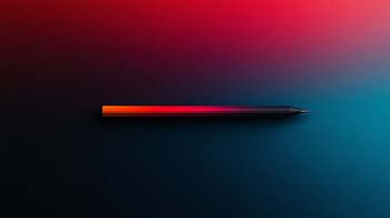A single pen on a blue and red gradient background.