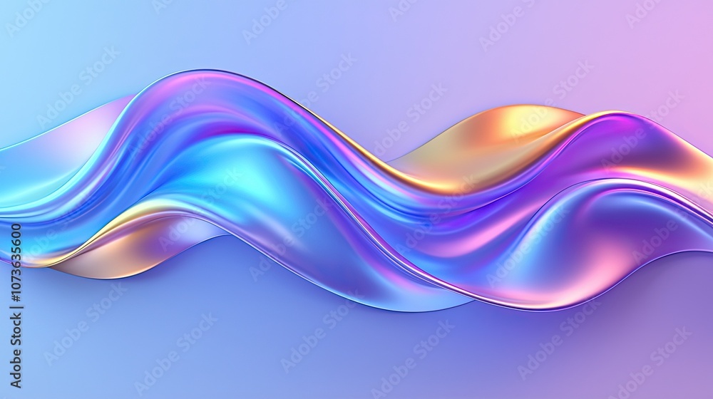 Poster colorful abstract wavy design with smooth gradients and flowing shapes.