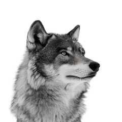 Majestic Wolf Portrait with Intense Gaze