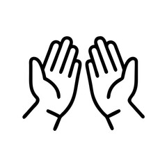 Obraz premium Hands in Prayer Pose, black icon