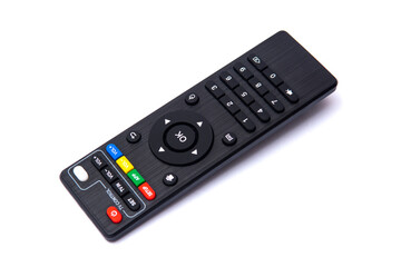 tv remote for smart tv with black color on white background