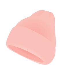Pink winter hat. vector illustration