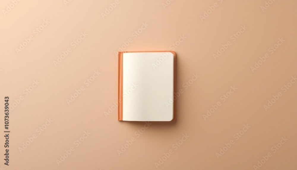 Poster a simple, blank notebook is placed on a soft, neutral background, creating a minimalistic and inviti